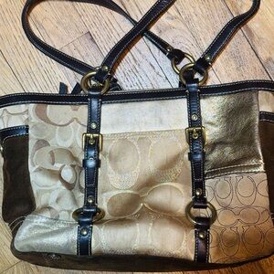 Elegant Multi-Color Coach Tote Bag